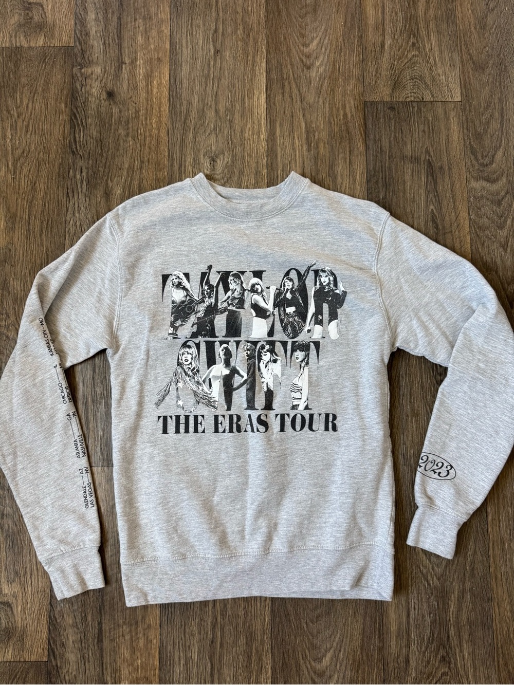 Taylor Swift The Eras Tour Gray Crewneck Sweatshirt 2023 size Small NWOT
